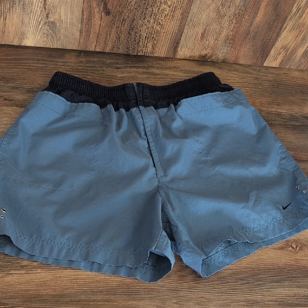 Nike Athletic Teal/Navy Quick-Dry Fabric Running Shorts S 602A